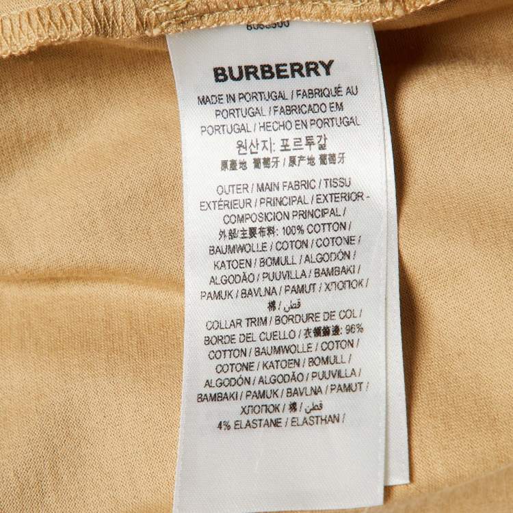مملوكة مسبقًا Burberry London Brown Printed Cotton Knit Crew Neck T Shirt S