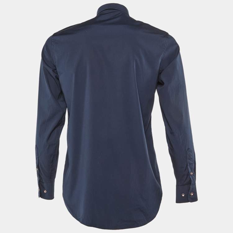 Pre Owned Burberry Navy Blue Cotton William Long Sleeve Shirt S