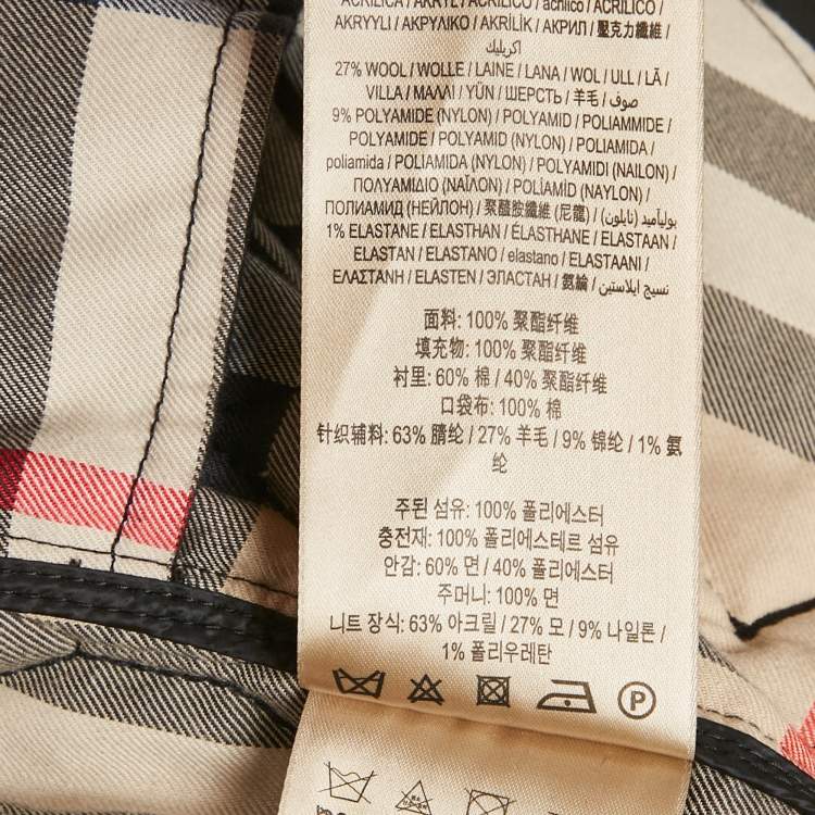 Pre Owned Burberry Black Synthetic Zip-Up Grandy Quilted Bomber Jacket M