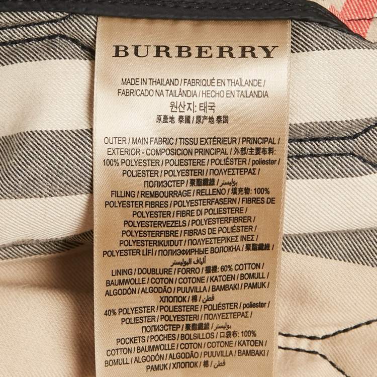 Pre Owned Burberry Black Synthetic Zip-Up Grandy Quilted Bomber Jacket M