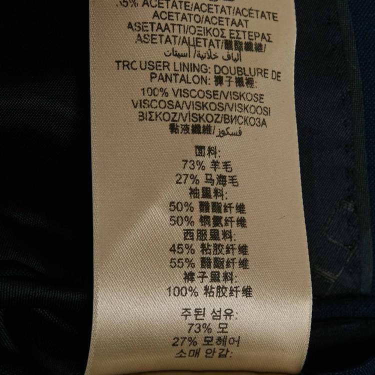 Pre Owned Burberry Navy Blue Wool Single Breasted Regular Suit S     
