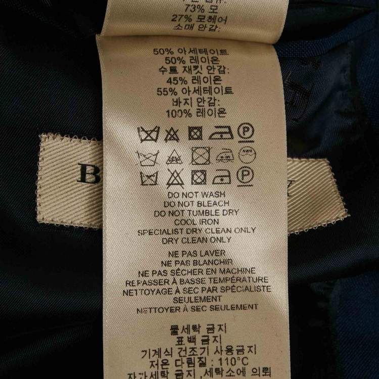 Pre Owned Burberry Navy Blue Wool Single Breasted Regular Suit S     