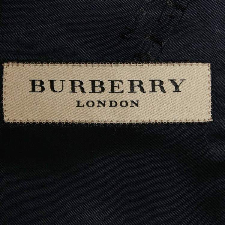 Pre Owned Burberry Navy Blue Wool Single Breasted Regular Suit S     