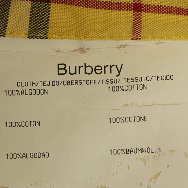 Pre Owned Burberry Yellow Checks Cotton Long Sleeve Shirt M