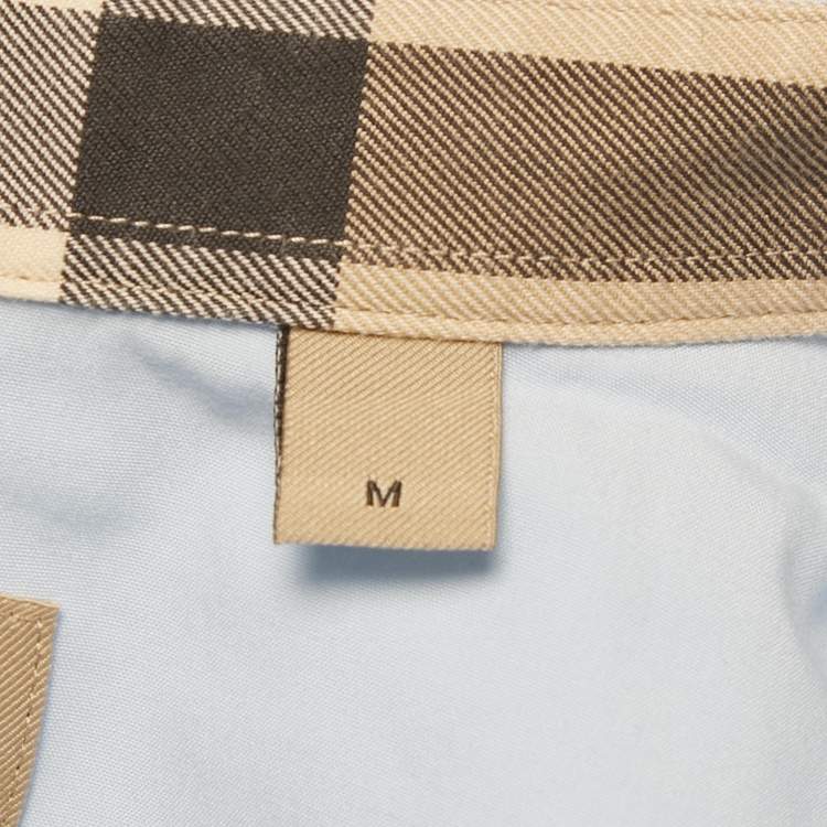 Pre Owned Burberry Blue Cotton Button Front Shirt M
