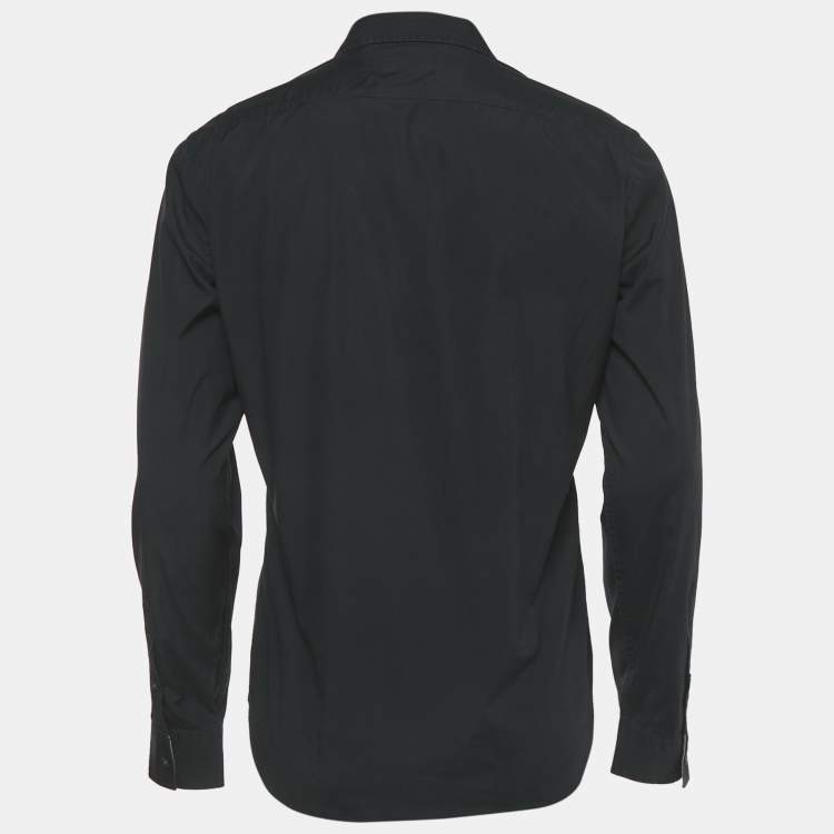 Pre Owned Burberry Black Cotton Long Sleeve Shirt M