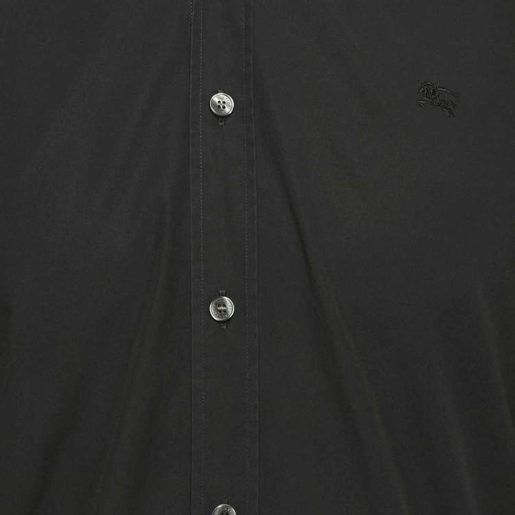 Pre Owned Burberry Black Cotton Long Sleeve Shirt M