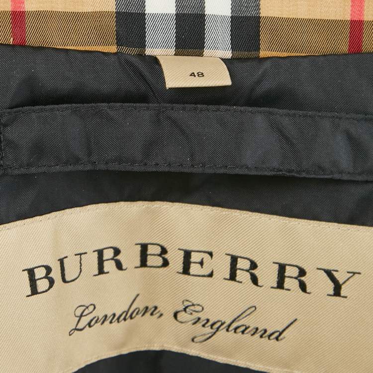 Pre Owned Burberry Brown House Checks Synthetic Zip-Up Jacket M