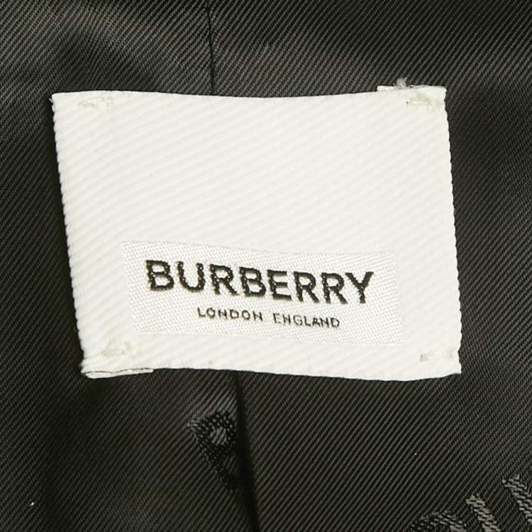 Pre Owned Burberry Black Leather Pocket Wool Blazer XXS