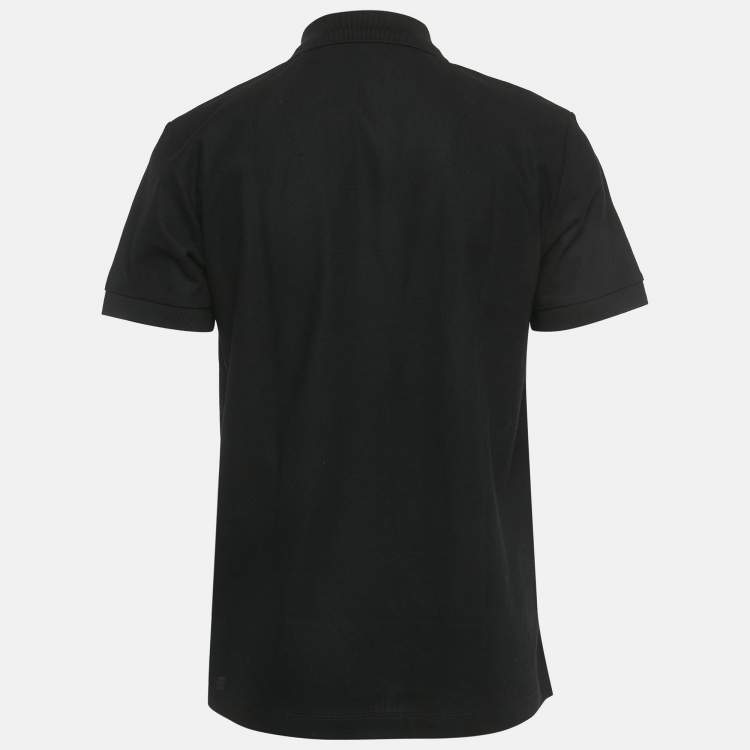 Pre Owned Burberry Black TB Logo Embroidered Cotton Eddie Polo T-Shirt L