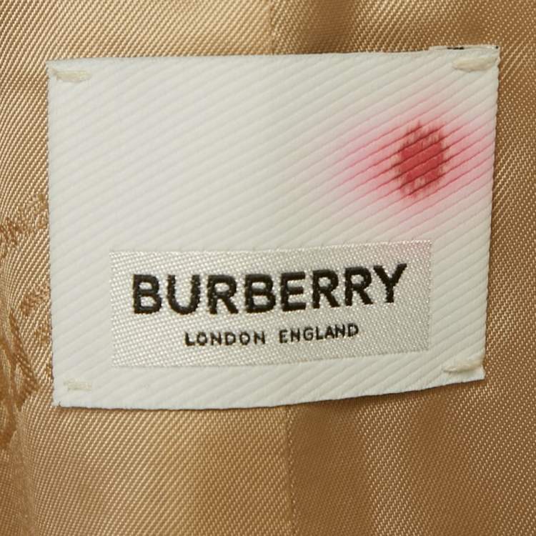 Pre Owned Burberry Beige /Grey Cotton Hooded Trench Coat XS
