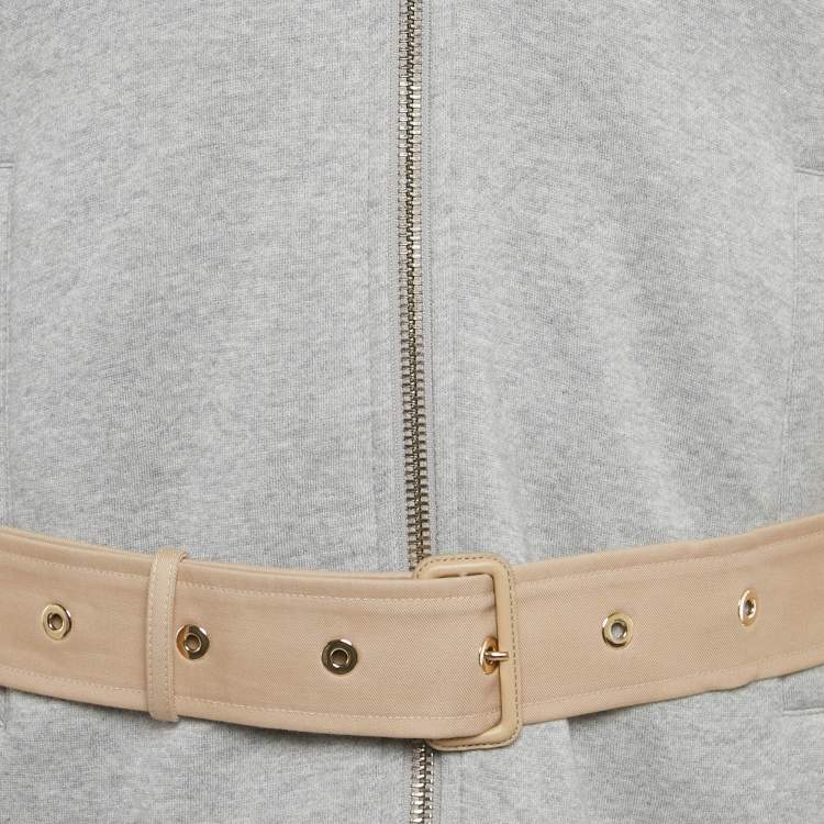 Pre Owned Burberry Beige /Grey Cotton Hooded Trench Coat XS