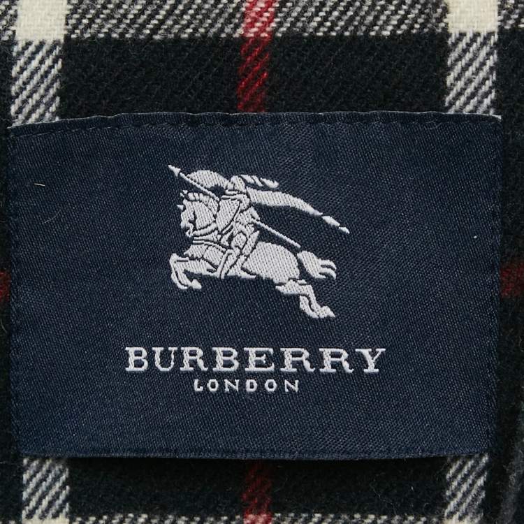 Pre Owned Burberry London Vintage Black Merino Wool Coat 3XL