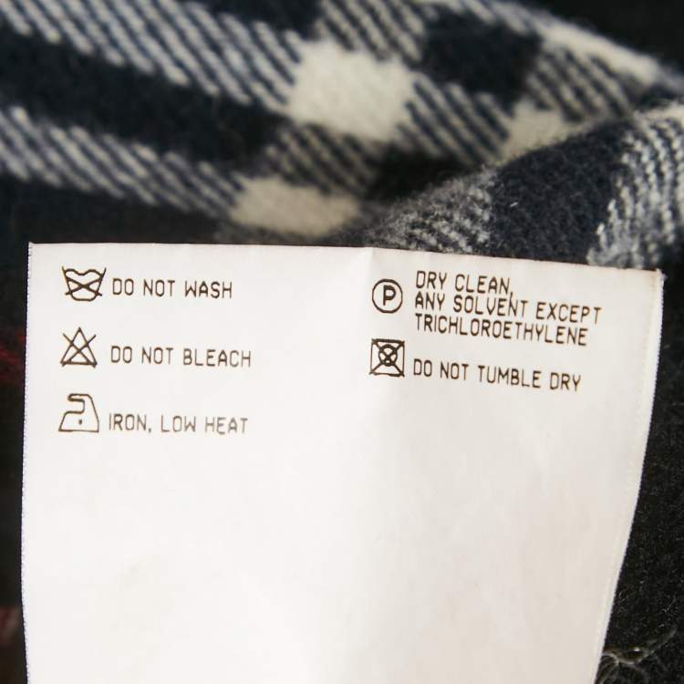 Pre Owned Burberry London Vintage Black Merino Wool Coat 3XL