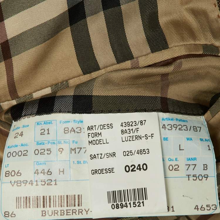 Pre Owned Burberry Vintage Brown Wool Luzern Tailored Blazer XL