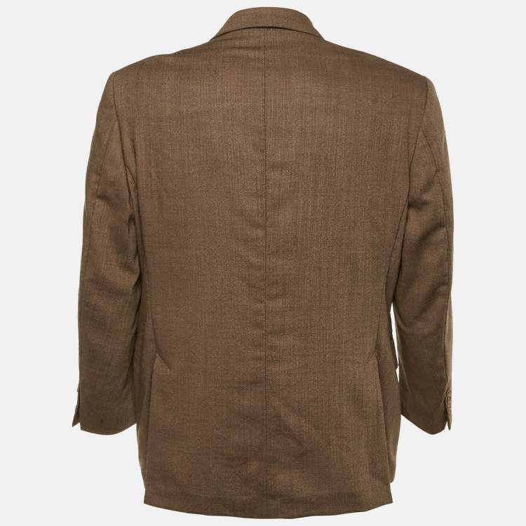 Pre Owned Burberry Vintage Brown Wool Luzern Tailored Blazer XL