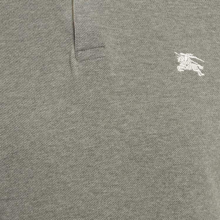 Pre Owned Burberry Brit Grey Pique Cotton Polo T-Shirt M