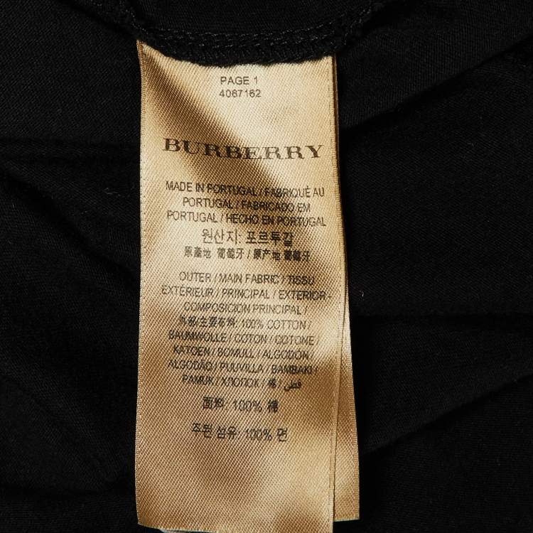 Pre Owned Burberry Black Printed Cotton T-Shirt M