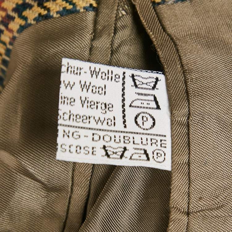 Pre Owned Burberry Multicolor Houndstooth Wool Single Breasted Blazer XL