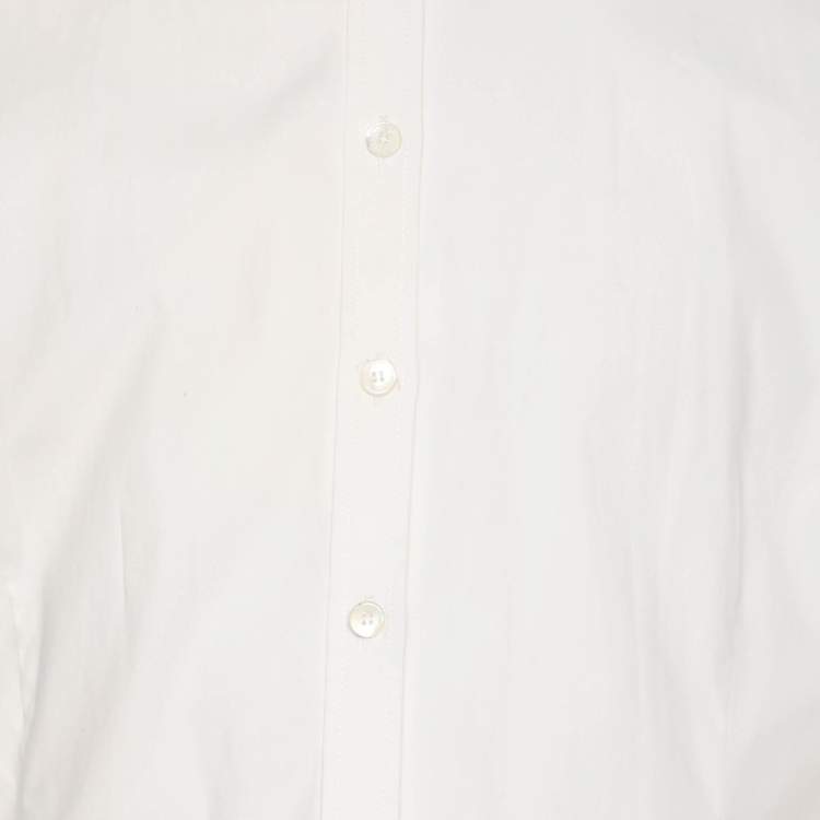 Pre Owned Burberry Cream Stretch Cotton Long Sleeve Shirt L