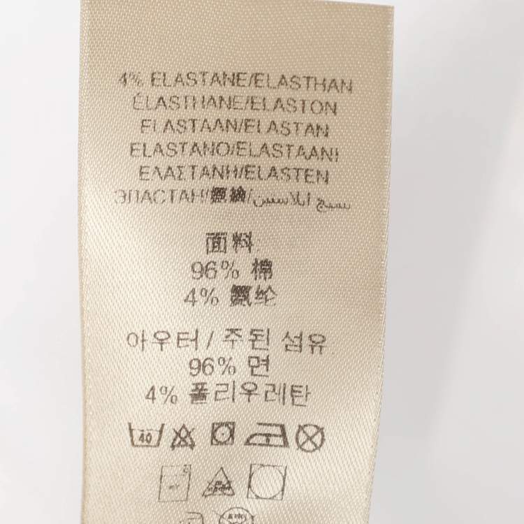 Pre Owned Burberry Cream Stretch Cotton Long Sleeve Shirt L