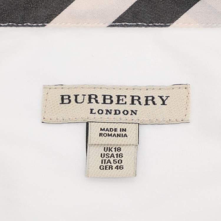 Pre Owned Burberry Cream Stretch Cotton Long Sleeve Shirt L