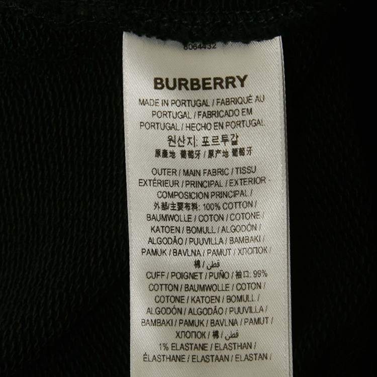 Pre Owned Burberry Black Logo Applique Cotton Jogger Pants XXL