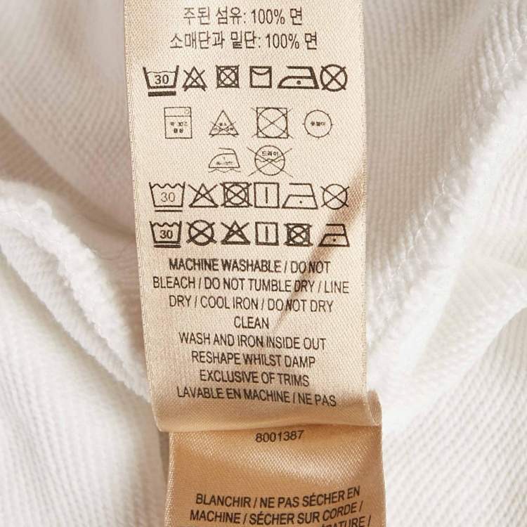 Pre Owned Burberry White Checker Pocket Cotton Hoodie S