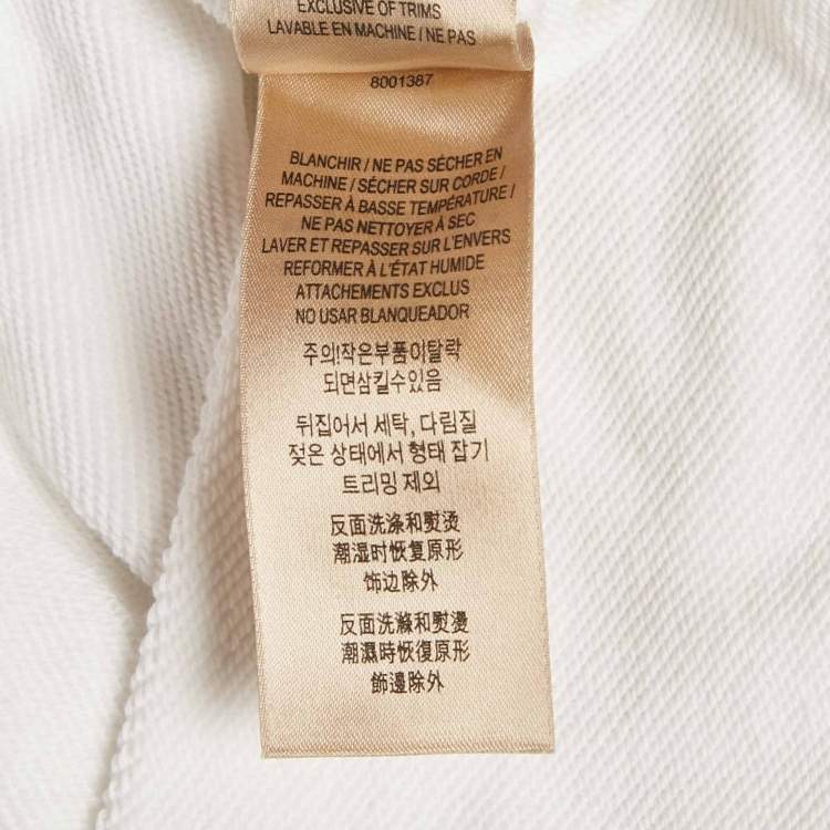 Pre Owned Burberry White Checker Pocket Cotton Hoodie S