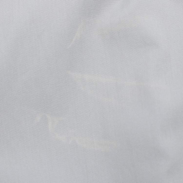 مملوكة مسبقًا قميص بربري قطن رمادي بأكمام طويلة تفصيل مُقاس كبير جدًا