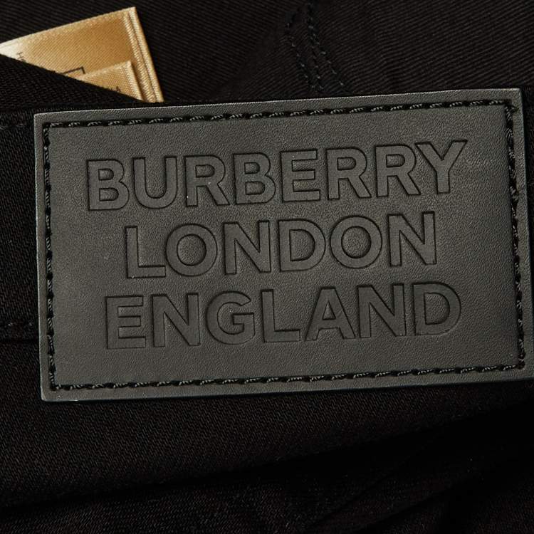 Pre Owned Burberry Black Denim Straight Fit Jeans L Waist 34"