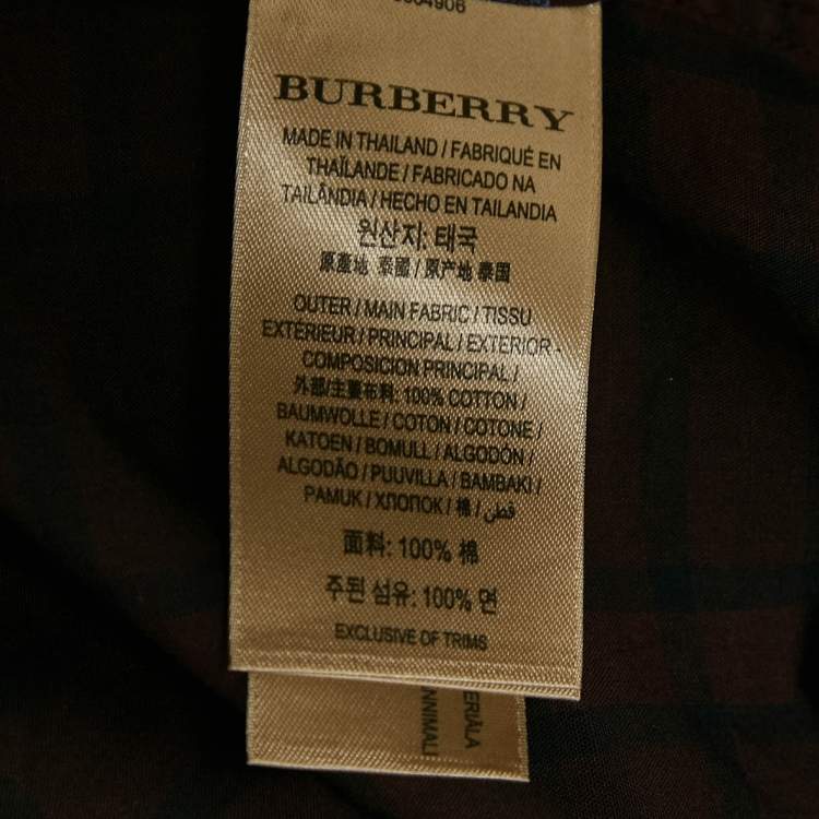 Pre Owned Burberry Purple Embroidered Cotton Full Sleeve Shirt M