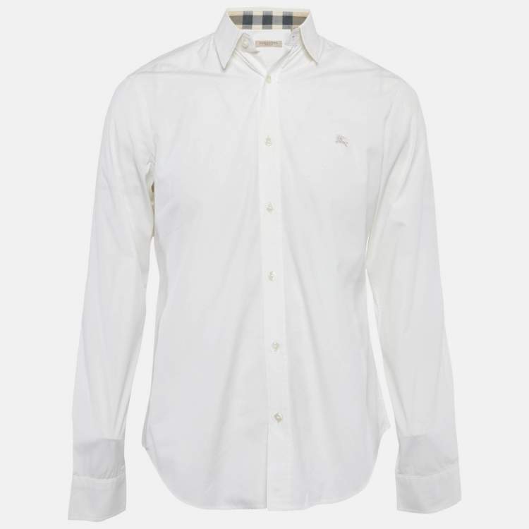 مملوكة مسبقًا Burberry Brit Off-White Cotton Full Sleeve Shirt M