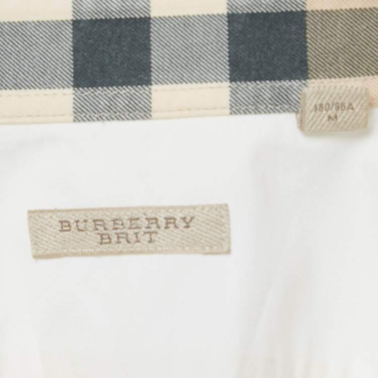 مملوكة مسبقًا Burberry Brit Off-White Cotton Full Sleeve Shirt M