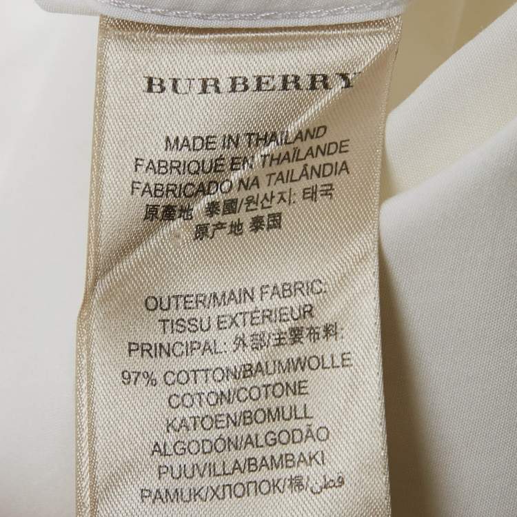 مملوكة مسبقًا Burberry Brit Off-White Cotton Full Sleeve Shirt M