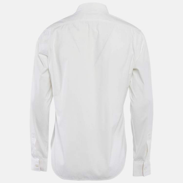 مملوكة مسبقًا Burberry Brit Off-White Cotton Full Sleeve Shirt M