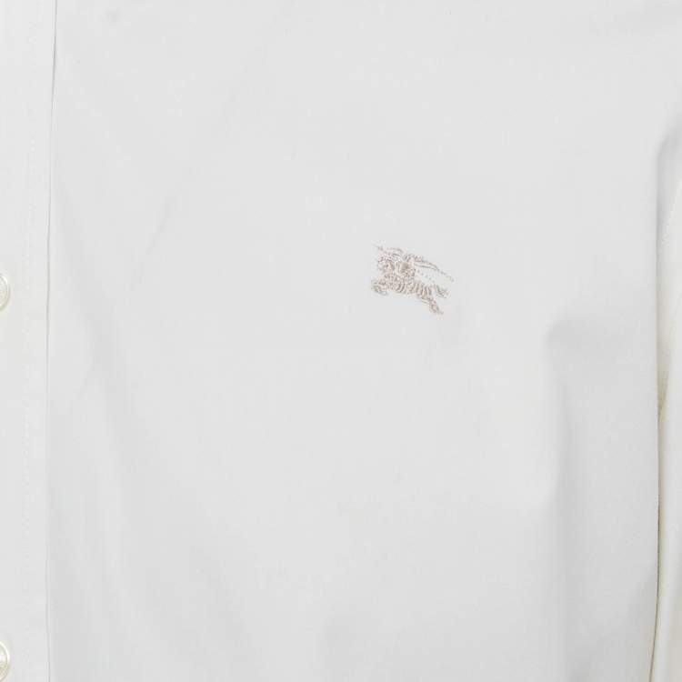 مملوكة مسبقًا Burberry Brit Off-White Cotton Full Sleeve Shirt M