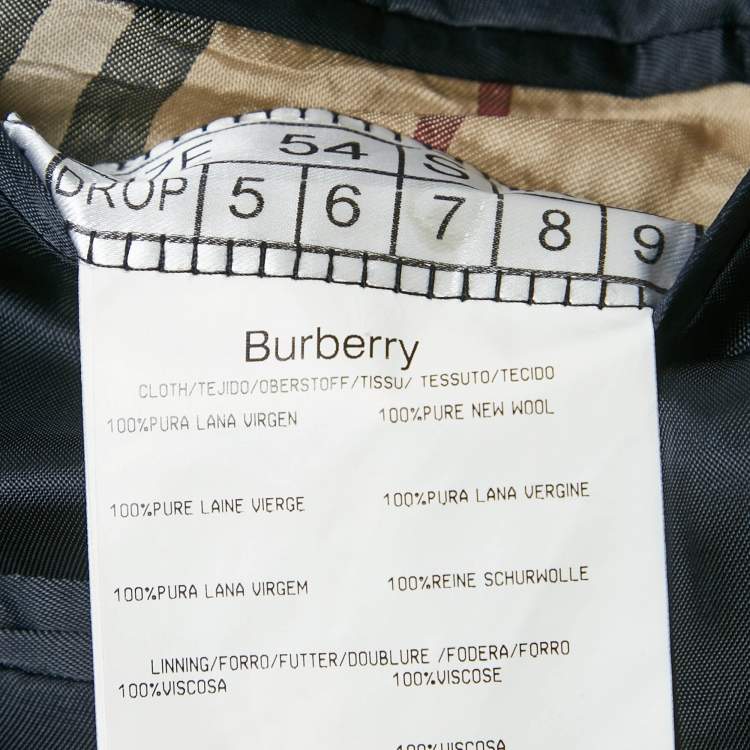 Pre Owned Burberry Vintage Blue Pinstripe Wool Blazer L