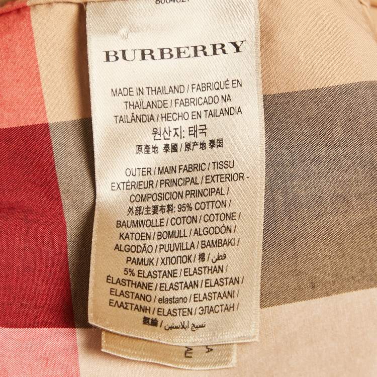 Pre Owned Burberry Beige Checked Cotton Full Sleeve Shirt XL