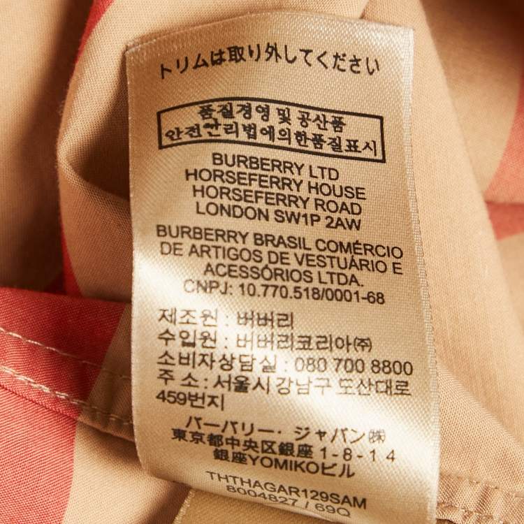 Pre Owned Burberry Beige Checked Cotton Full Sleeve Shirt XL