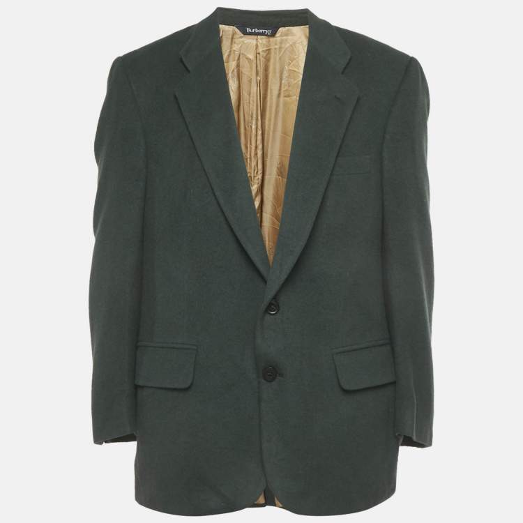 Burberry Vintage Green Felt Regular Fit Blazer XXL Burberry | TLC