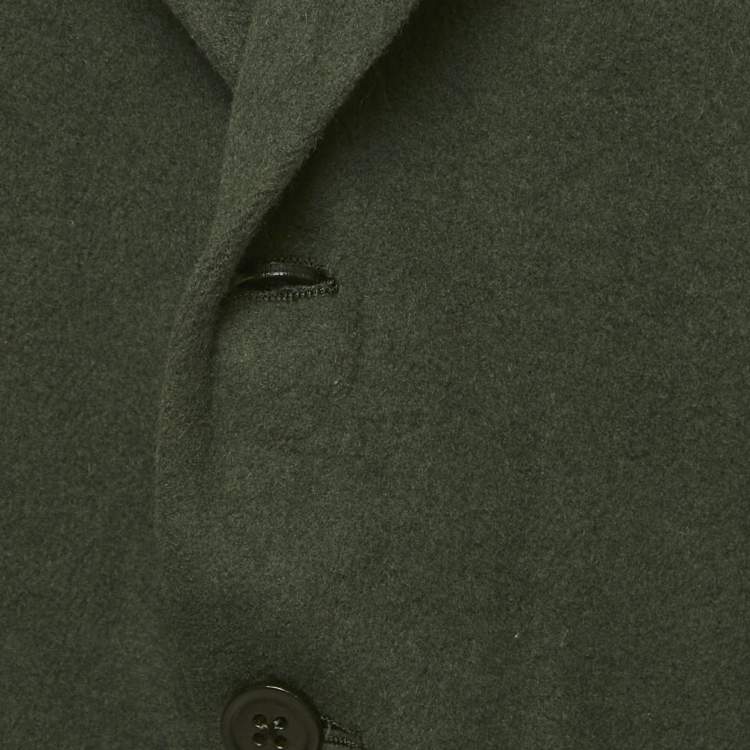 Pre Owned Burberry Vintage Green Felt Regular Fit Blazer XXL