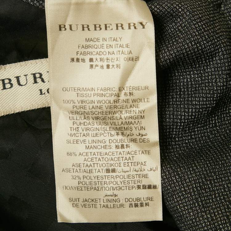 Pre Owned Burberry Black Wool Blazer L