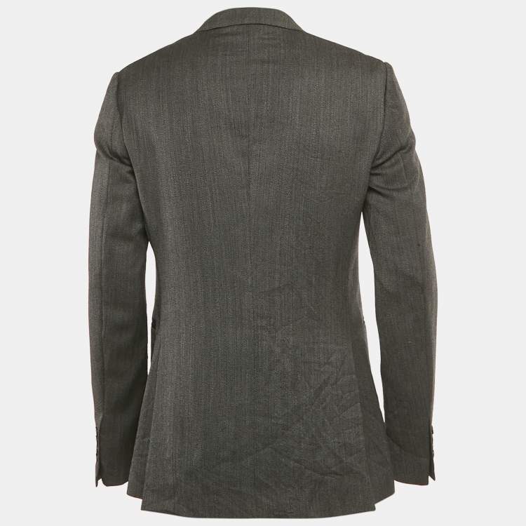 Pre Owned Burberry Black Wool Blazer L
