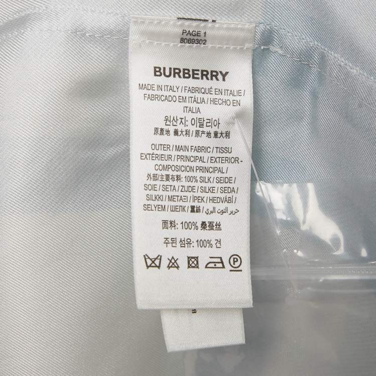 Pre Owned Burberry Blue Check Print Silk Shirt and Shorts Set XXL/XL