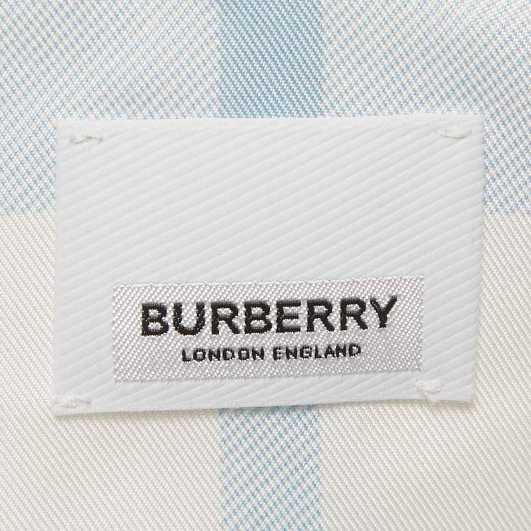 Pre Owned Burberry Blue Check Print Silk Shirt and Shorts Set XXL/XL