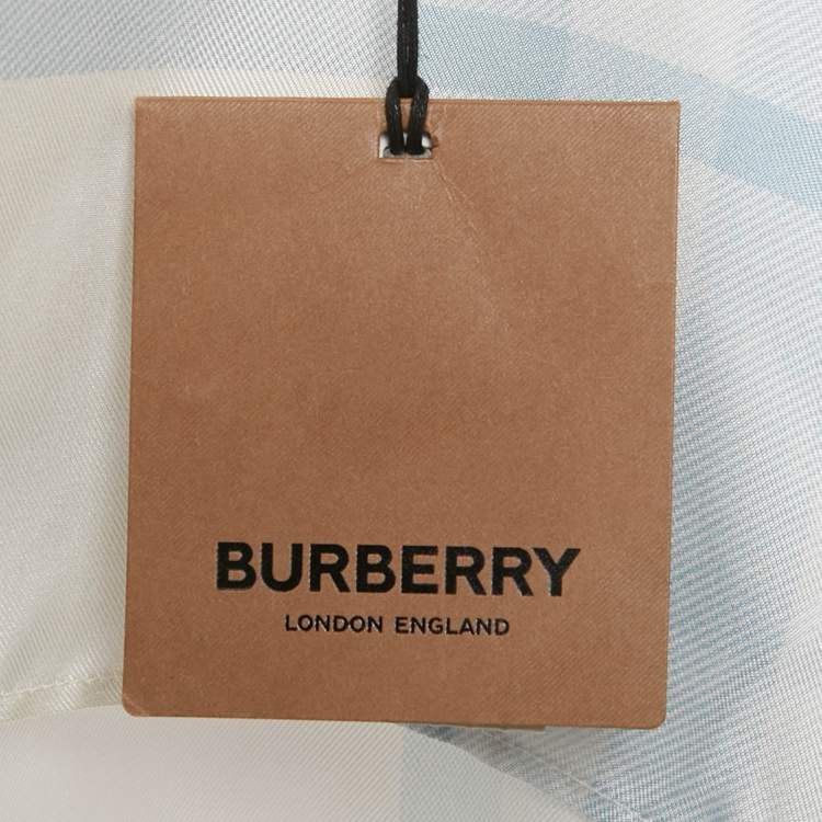 Pre Owned Burberry Blue Check Print Silk Shirt and Shorts Set XXL/XL