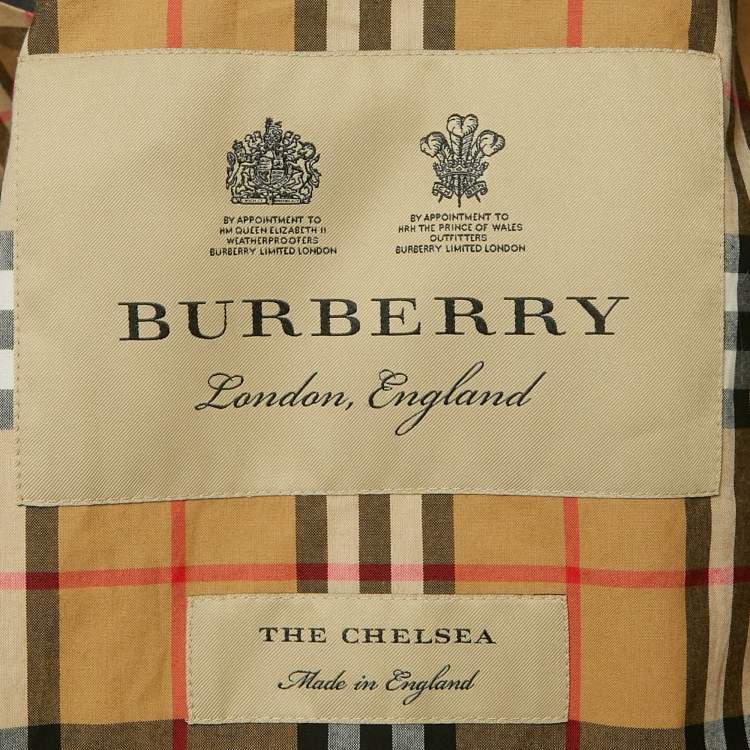 Pre Owned Burberry Grey Cotton Double Breasted Trench Coat M