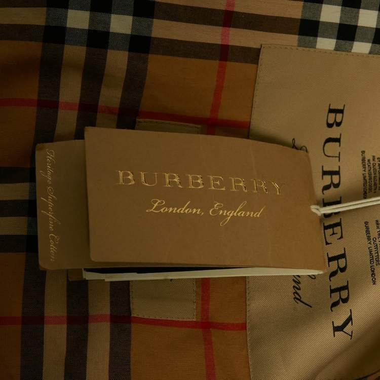 Pre Owned Burberry Grey Cotton Double Breasted Trench Coat M