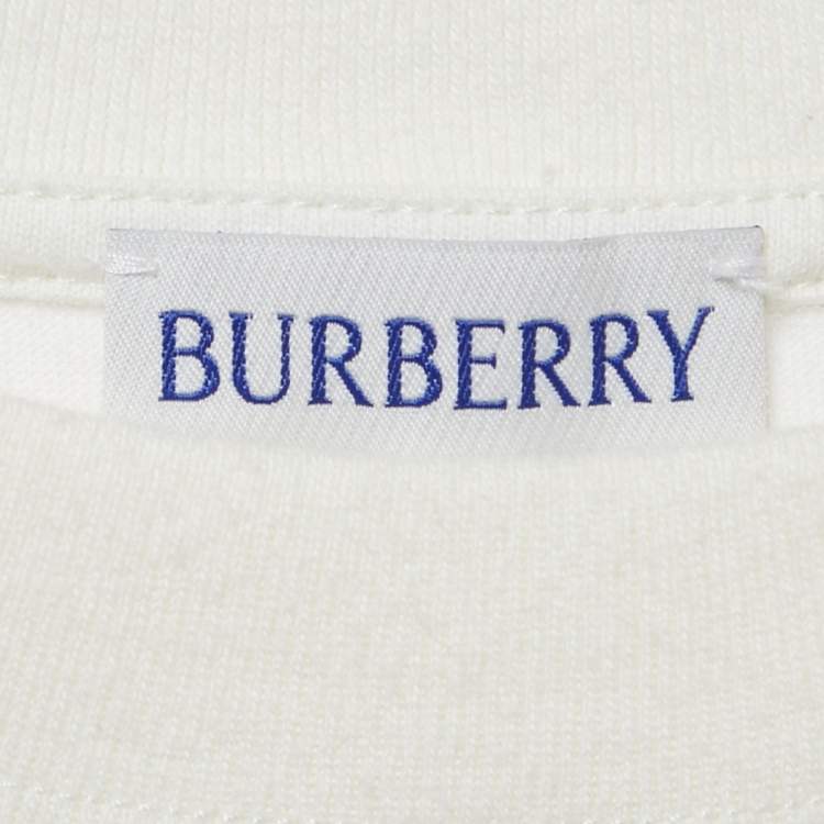 مملوكة مسبقًا Burberry White Cotton Short Sleeve T-Shirt XS